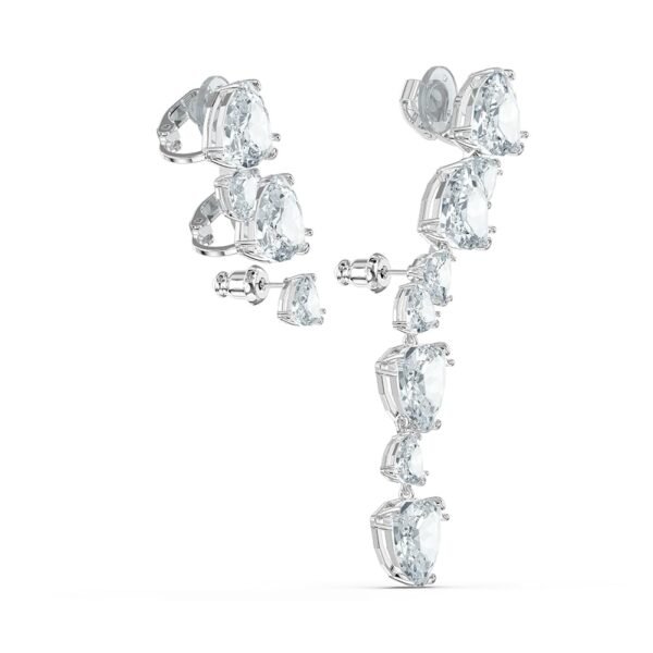 Swarovski Millenia ear cuff Set (3), Asymmetrical design, White, Rhodium plated 5602846 - Image 3