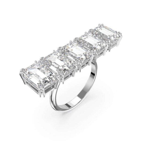 Swarovski Millenia cocktail ring, White, Rhodium plated - Image 3