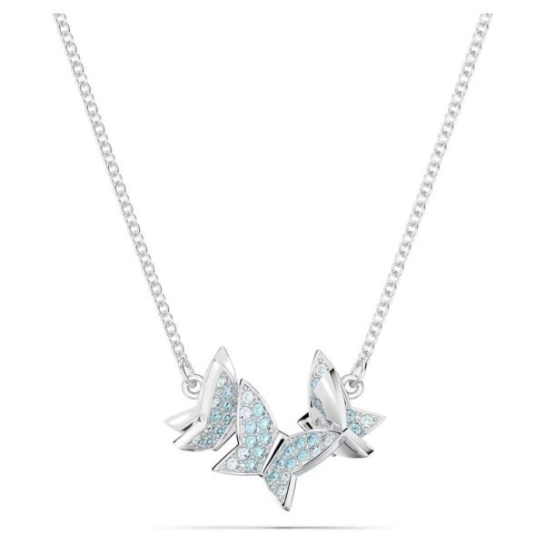 Swarovski Lilia necklace Butterfly, Blue, Rhodium plated 5662181