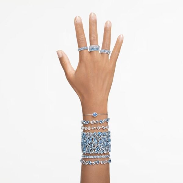 Swarovski Gema bracelet Mixed cuts, Blue, Rhodium plated 5666018 - Image 2