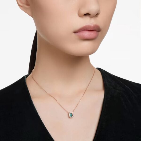 Swarovski Millenia necklace Octagon cut, Green, Rose gold-tone plated 5650069 - Image 2