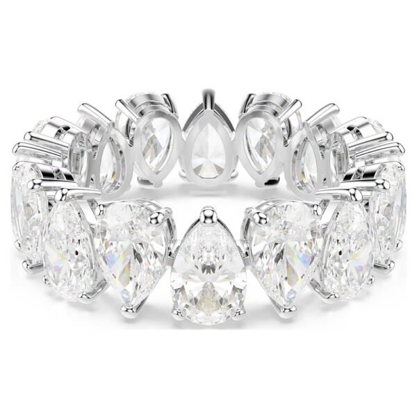 Swarovski Matrix Vittore ring Pear cut, White, Silver-tone finish