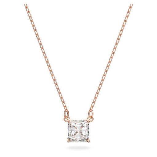 Swarovski Attract necklace Square cut, White, Rose gold-tone plated 5510698
