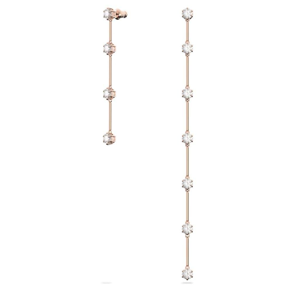 Buy Swarovski Hollow Chain Drop Earrings - White with Rhodium Plating Online