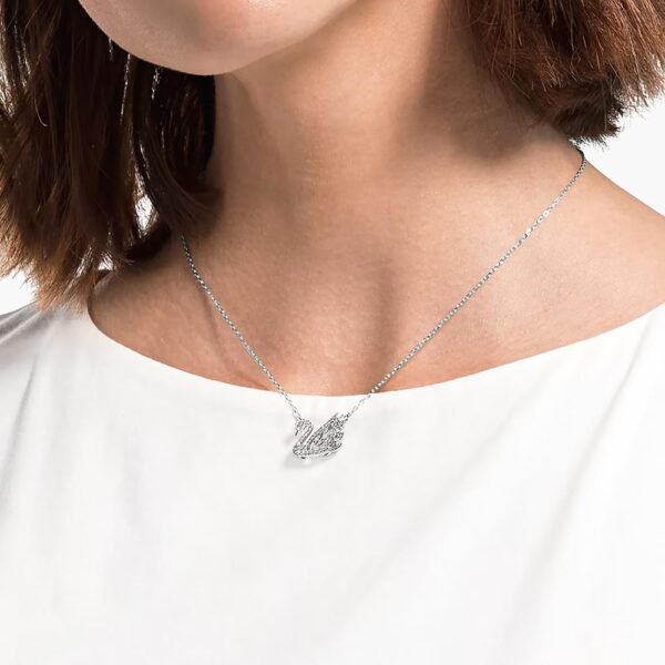 Swarovski Dancing Swan necklace White, Rhodium plated 5514421 - Image 2