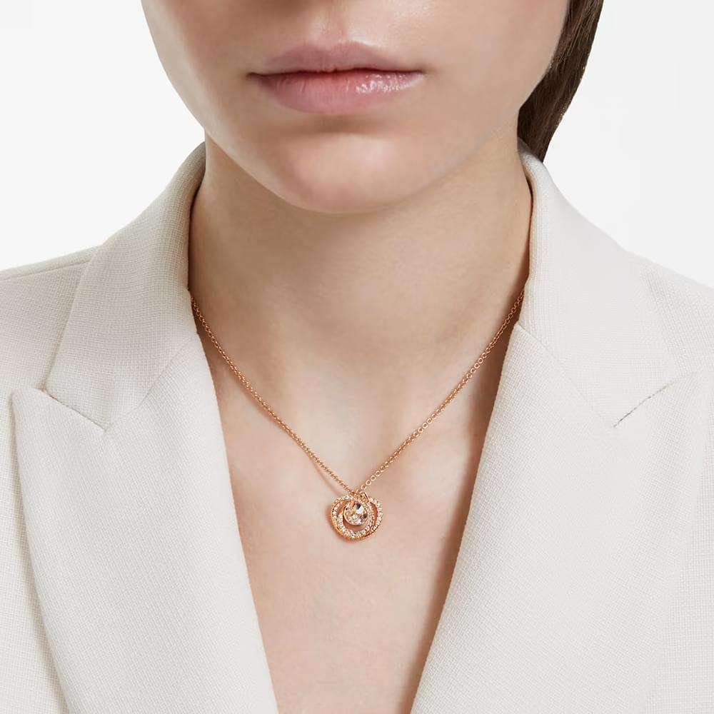 Swarovski® Crystal Pendant Princess Necklace - Rose Gold