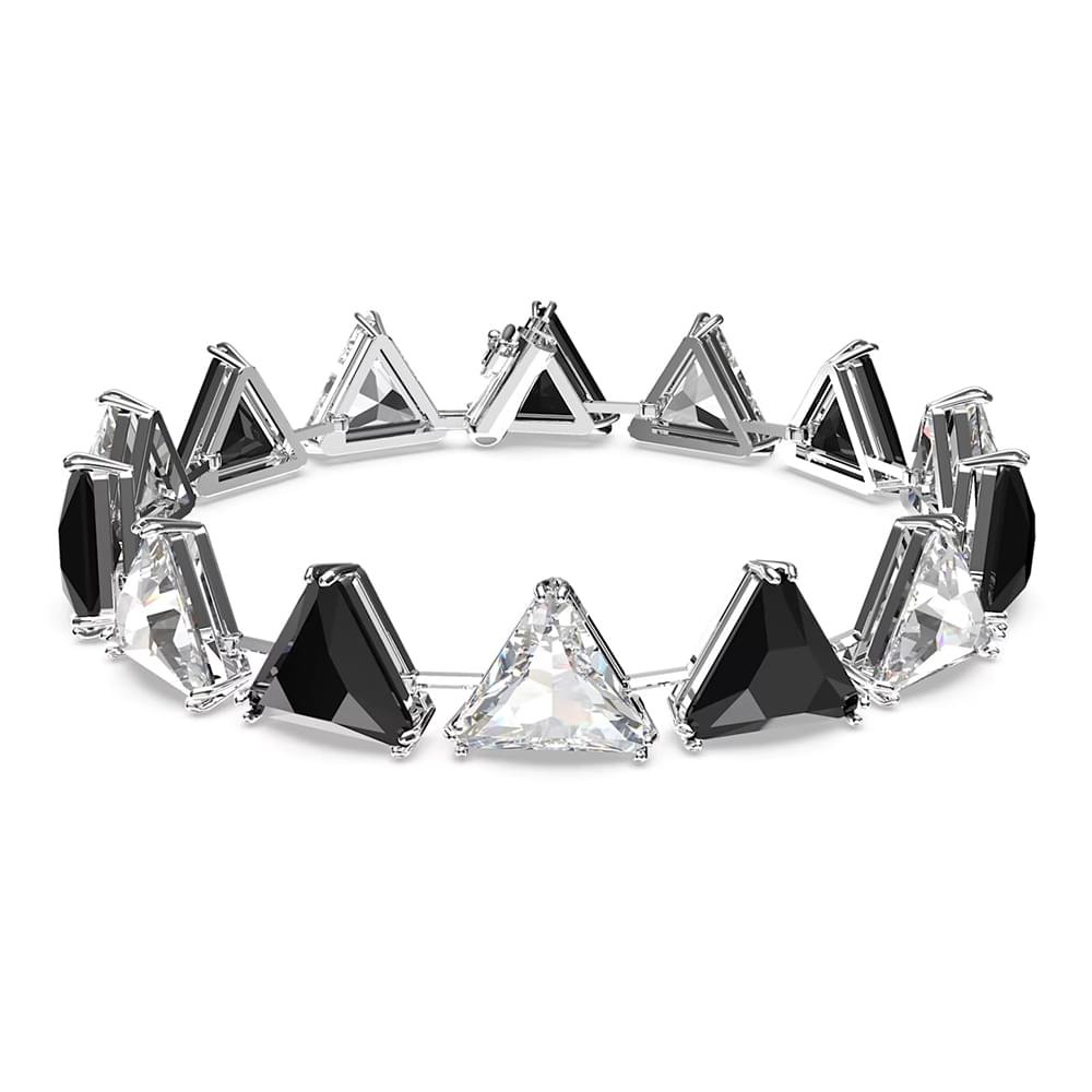 Black rhodium plated bracelet with zircons -