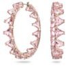 Swarovski Ortyx hoop earrings, Triangle cut, Pink, Rose gold-tone plated 5614931