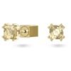 Swarovski Stilla stud earrings, Cushion cut, Yellow, Gold-tone plated 5639124