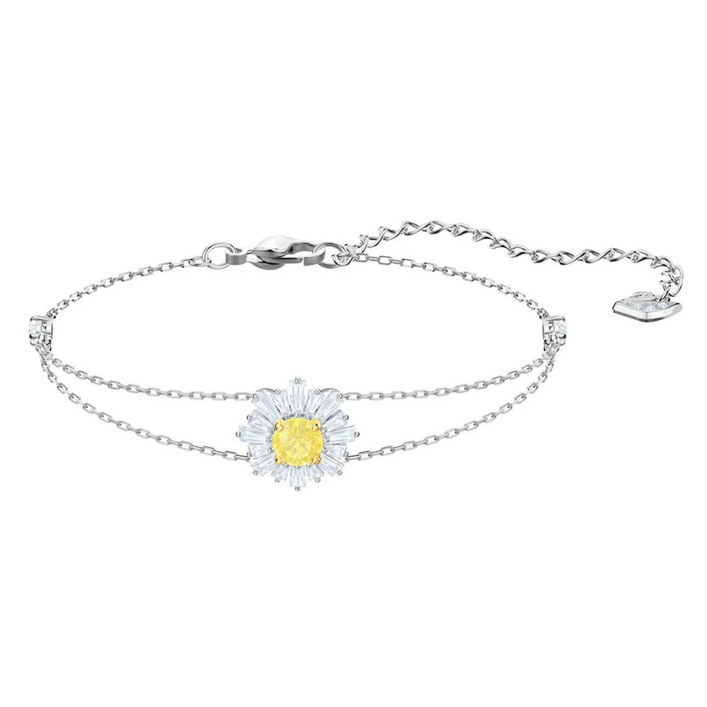 Swarovski Sunshine bracelet Mixed cuts, Sun, Yellow, Rhodium