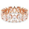 Swarovski Matrix Vittore ring Pear cut, White, Rose gold-tone finish