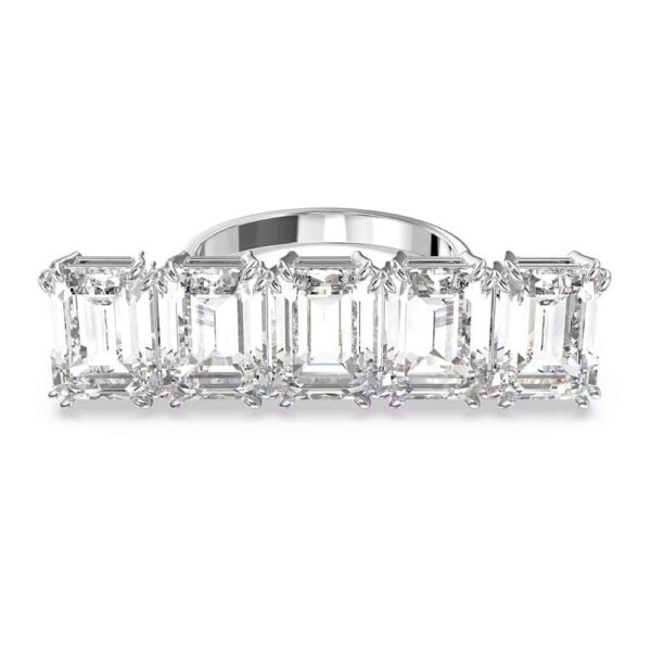 Swarovski Millenia cocktail ring, White, Rhodium plated