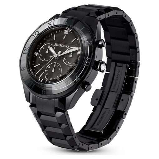 Swarovski 39mm watch Swiss Made, Metal bracelet, Black, Black finish 5641393