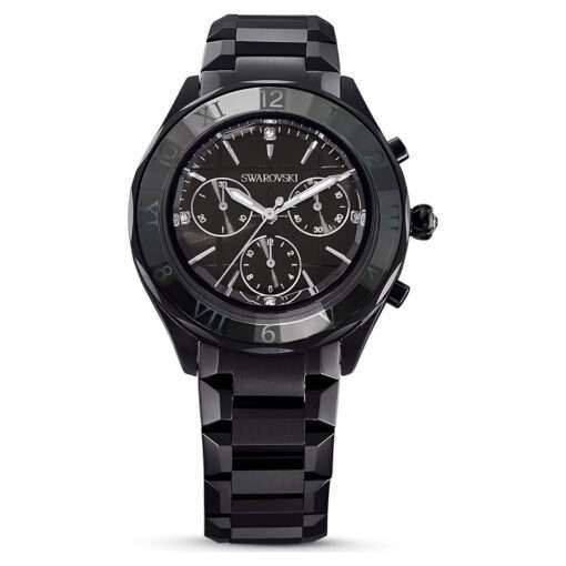 Swarovski 39mm watch Swiss Made, Metal bracelet, Black, Black finish 5641393