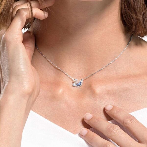 Swarovski Dazzling Swan, Blue, Rhodium Plated, 5563464 - Image 2