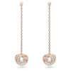Swarovski Generation drop earrings Long, White, Rose gold-tone plated 5636516