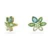 Swarovski Gema stud earrings Mixed cuts, Flower, Green, Gold-tone plated 5658400