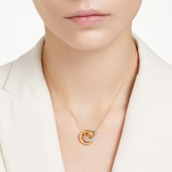 Swarovski Dextera pendant Interlocking loop, White, Gold-tone plated 5668820 - Image 2
