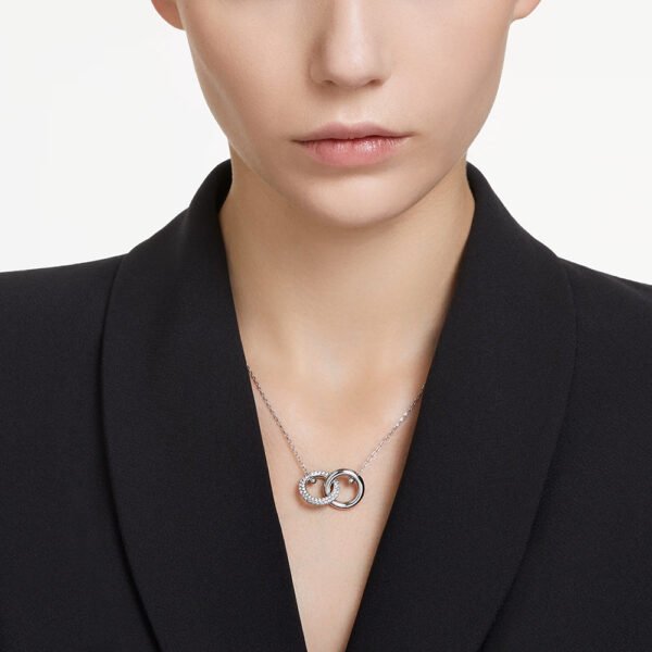Swarovski Dextera pendant Interlocking loop, White, Rhodium plated 5670251 - Image 3