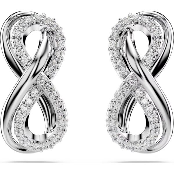 Swarovski Hyperbola stud earrings Infinity, White, Rhodium plated 5687269 - Image 3
