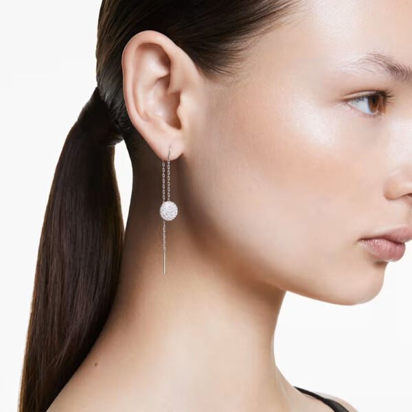 Swarovski Sublima drop earrings White, Rhodium plated 5683448 - Image 3