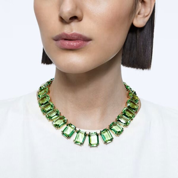 Swarovski Millenia necklace Oversized crystals, Octagon cut, Green, Gold-tone plated 5598261 - Image 2