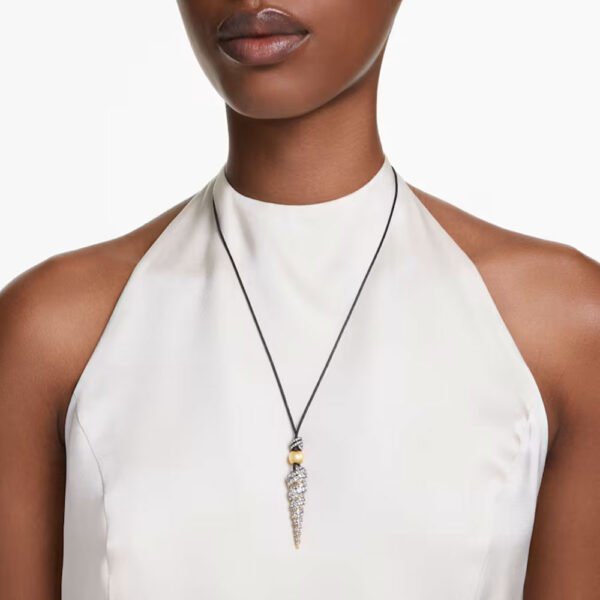 Swarovski Idyllia pendant Round cut, Shell, White, Mixed metal finish 5684083 - Image 2