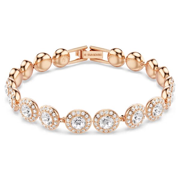 Swarovski Una Angelic bracelet Round cut, Pavé, Medium, White, Rose gold-tone plated 524051