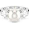 Crystal pearl ring