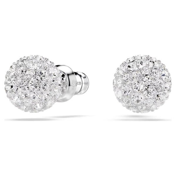 Swarovski Dextera stud earrings Round cut, Sphere, White, Rhodium plated 5700290