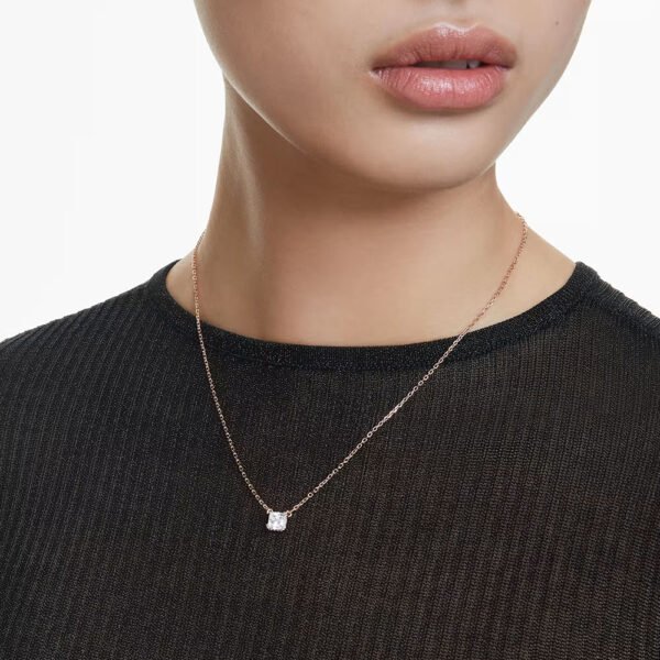 Swarovski Stilla Attract pendant Square cut, White, Rose gold-tone plated 5701904 - Image 2