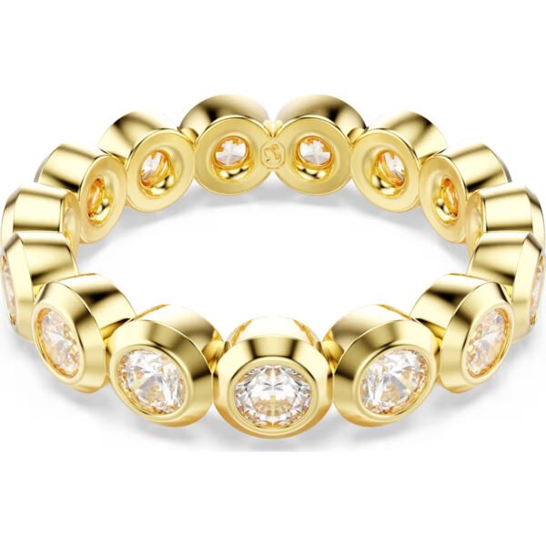 Swarovski Imber ring Round cut, White, Gold-tone plated