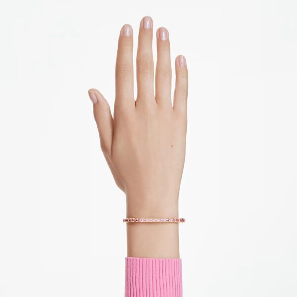 Swarovski Matrix bangle Baguette cut, Pink, Gold-tone plated 5705791