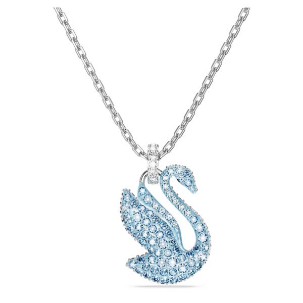 Swarovski Swan pendant Swan, Medium, Blue, Rhodium plated 5660594