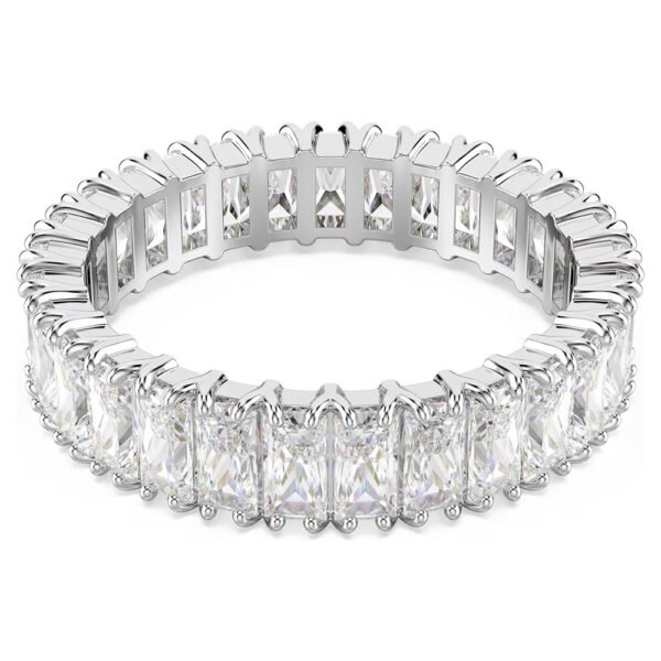 Swarovski Matrix ring Baguette cut, White, Silver-tone finish