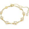 Swarovski Imber Tennis bracelet, Mixed round cuts, White, Gold-tone plated 5705465