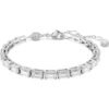 Swarovski Matrix Tennis bracelet Baguette cut, White, Rhodium plated 5707200