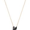 Swarovski Swan pendant, Small, Black, Rose gold-tone plated 5204133