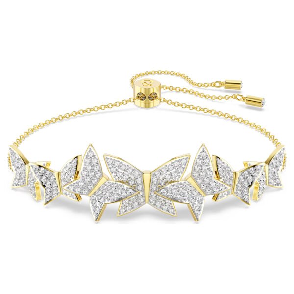 Swarovski Idyllia Lilia bracelet Butterfly, White, Gold-tone plated 5736072