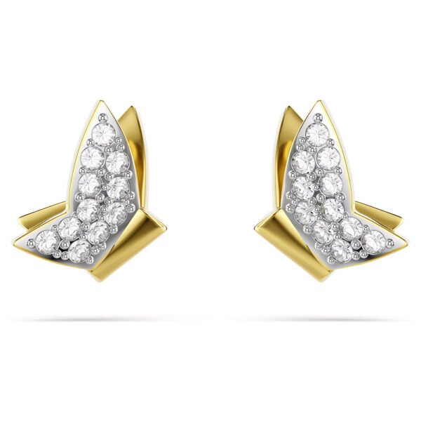 Swarovski Idyllia Lilia stud earrings Butterfly, White, Gold-tone plated 5736070