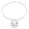 Ariana Grande x Swarovski necklace Crystal pearl, Heart cut, Heart, White, Rhodium plated 5720858