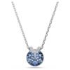 Swarovski Bella V pendant Round cut, Blue, Rhodium plated 5734232