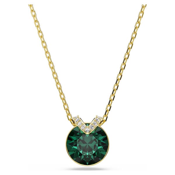 Swarovski Bella V pendant Round cut, Green, Gold-tone plated 5735387