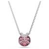 Swarovski Bella V pendant Round cut, Pink, Rhodium plated 5734230