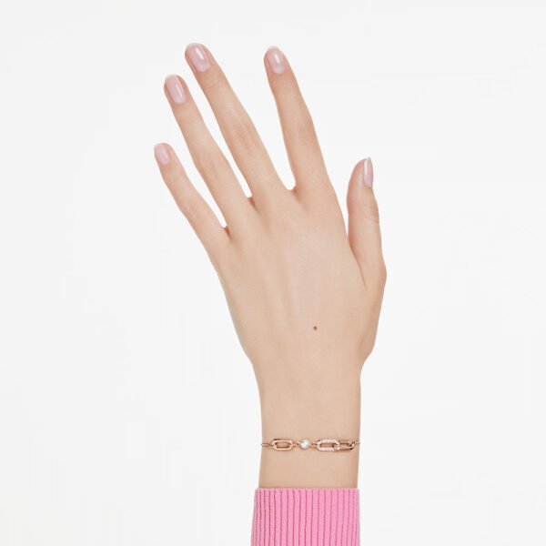 Swarovski Constella bracelet Crystal pearl, Round cut, White, Rose gold-tone plated 5728588