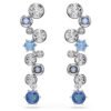 Swarovski Constella drop earrings Mixed cuts, Blue, Rhodium plated 5732775