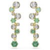 Swarovski Constella drop earrings Mixed cuts, Green, Gold-tone plated 5732248