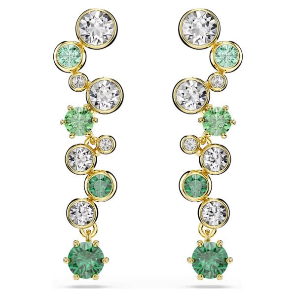 Swarovski Constella drop earrings Mixed cuts, Green, Gold-tone plated 5732248