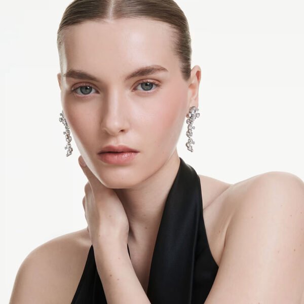 Swarovski Constella drop earrings Mixed cuts, White, Rhodium plated 5732252