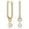 Swarovski Constella drop earrings Round cut, White, Gold-tone plated 5728587